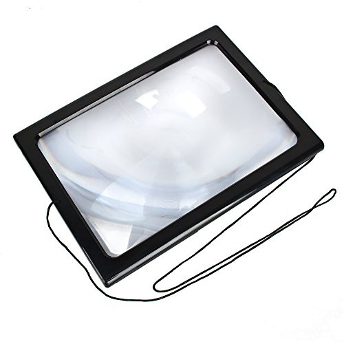 3X Large A4 Full Page Magnifying Glass Hands Free Rectangular Reading Magnifier with 4 LEDs Lights Hands-Free Magnifying Glass Foldable Desktop Portable Magnifier Ideal for Reading Seniors