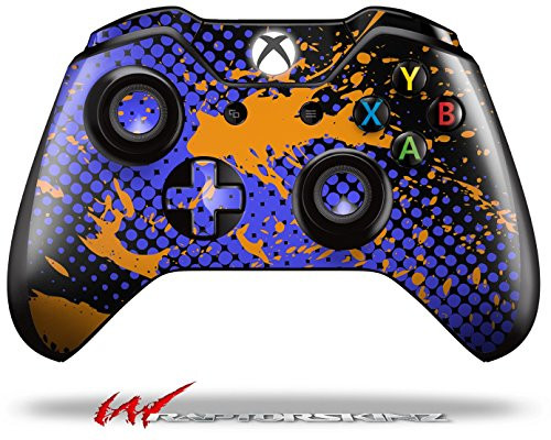 Halftone Splatter Orange Blue - Decal Style Skin fits Microsoft XBOX One Wireless Controller -CONTROLLER NOT INCLUDED-