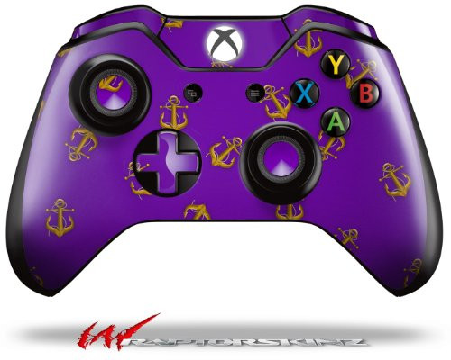 Anchors Away Purple - Decal Style Skin fits Microsoft XBOX One Wireless Controller -CONTROLLER NOT INCLUDED-
