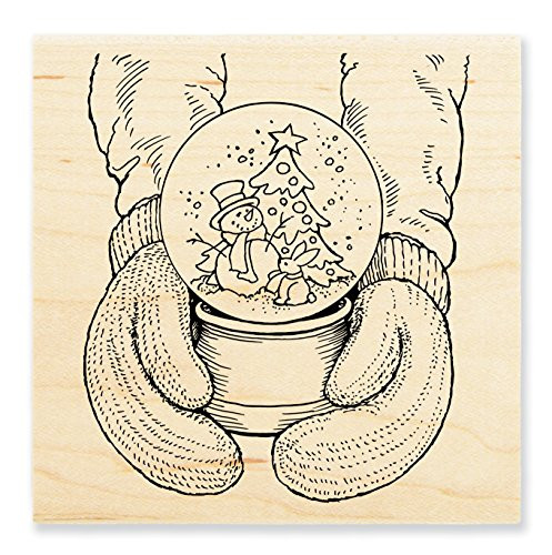 STAMPENDOUS Snow Globe Gift Wood Stamp