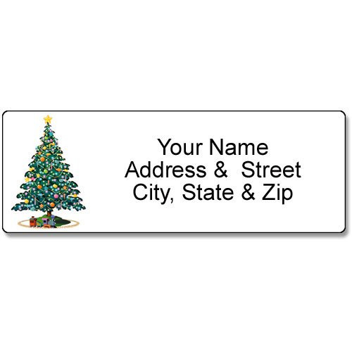 Christmas Tree Address Label - Christmas Customized Return Address Label - 90 Labels