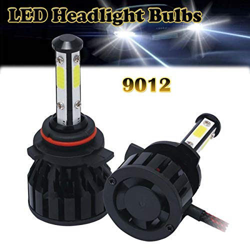 9012 LED Headlight Bulbs High Low Beam Conversion Kit Pure White with 4-Sides COB Chips- Super Bright 100W 20000Lm 6000K - 2 Year Warranty -2PCS-