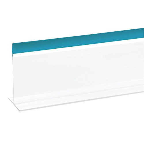 Seafood Case Divider Shelf Divider Clear with Blue Trim T Shape - 36inchL x 3inchH