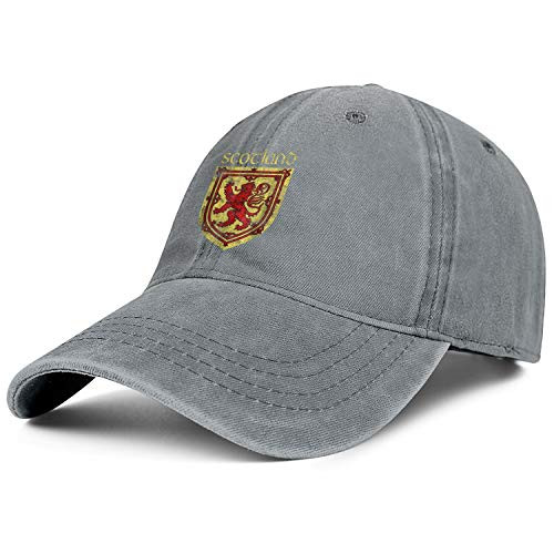 SWNCNC Men Women Adjustable Baseball Caps Distressed Scottish Flag Rampant Lion Retro Dad Hats