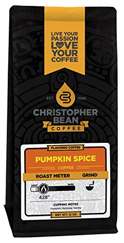 Christopher Bean Coffee Flavored Ground Coffee, Pumpkin Spice, 12 Ounce