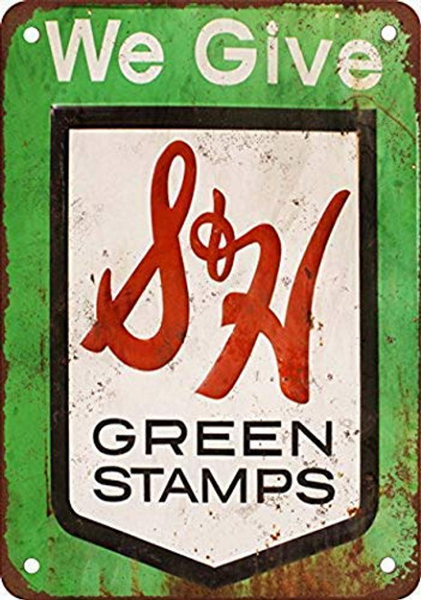 Joycenie Great Tin Sign Aluminum Metal Sign S and H Green Stamps Vintage Look 8x12 Inch