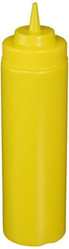 Squeeze Bottle- 24 Ounce- Wide Mouth- Plastic- Yellow -6 pieces/Unit-
