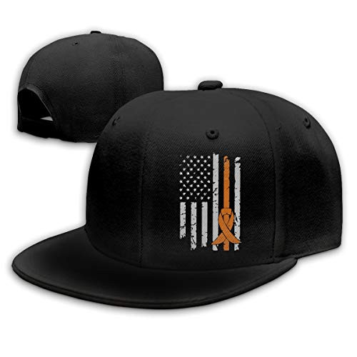 RCH-970 Leukemia Awareness Flag Men/Women Fashion Adjustable Baseball Cap Snapback Hat Black