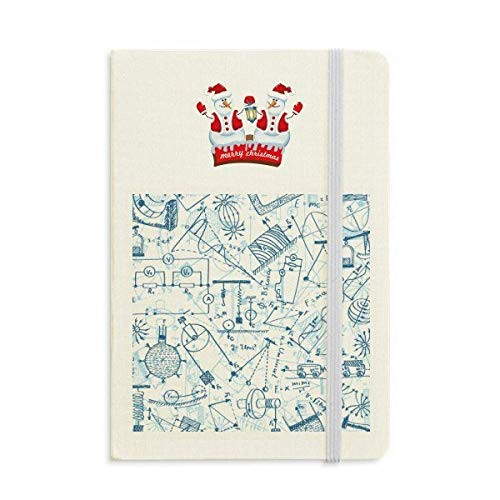 Blue Physical Electromagnetic Mechanics Chart Christmas Snowman Notebook Thick Hardcover