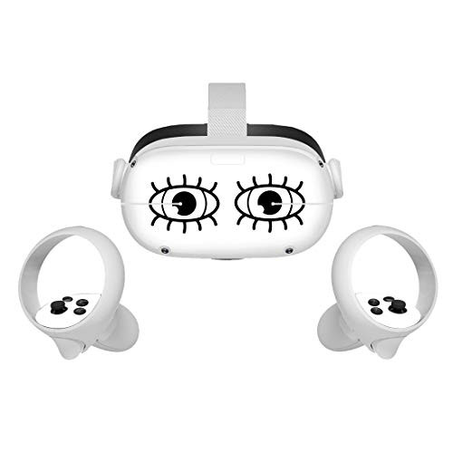 Sticker for Oculus Quest 2 VR Headset and Controller- Vinyl Decal Skin for VR Headset and Controller- Virtual Reality Protective Accessories - Black and White.