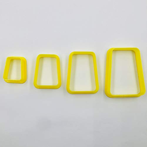 Set of 4 Irregular Rectangle Geometric Shape Clay Cutter- Cookie Cutter- 3D Polymer Clay Cutter Set