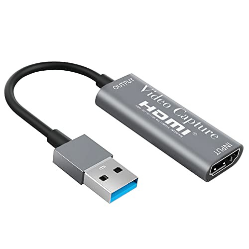 Audio Video Capture Card with Cable- 4k HDMI Capture Cam Link- USB 3.0 Game Capture Card 1080P Capture Adapter Directly Record for Streaming- Live Broadcasting- Video Conference- Teaching- Gaming