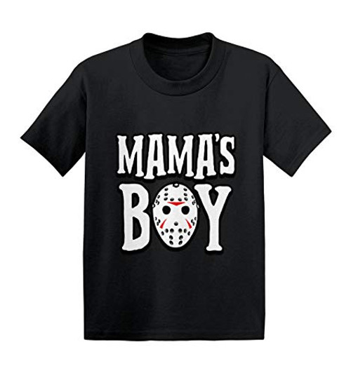 Mama's Boy - Jason Hockey Mask Halloween Infant/Toddler Cotton Jersey T-Shirt -Black- 3T- Mama's Boy - Jason Hockey Mask Halloween Infant/Toddler Cotton Jersey T-Shirt -Black- 3T-