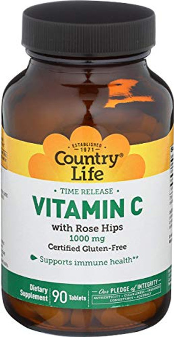 Country Life Vitamin C- 1000 mg- with Rh- 90-Count Country Life Vitamin C- 1000 mg- with Rh- 90-Count