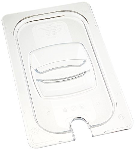Rubbermaid Commercial Products Cold Food Pan, Lid with Utensil Notch, 1/4 Size, Clear (FG114P86CLR)