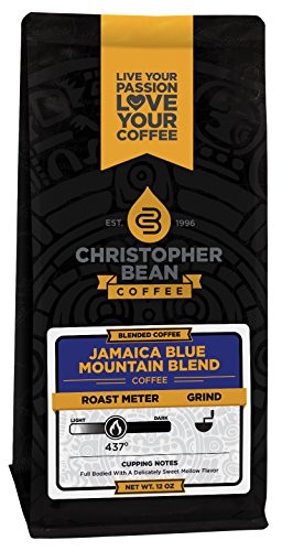 Christopher Bean Coffee Whole Bean Coffee, Jamaica Blue Mountain Blend, 12 Ounce