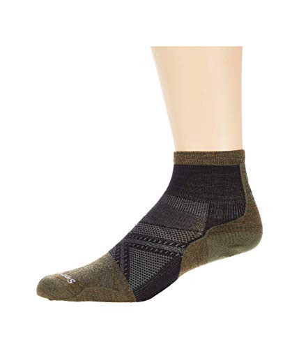 Smartwool Men's PhD Cycle Pattern Mini Ultra Light Merino Wool Socks- Black- Large