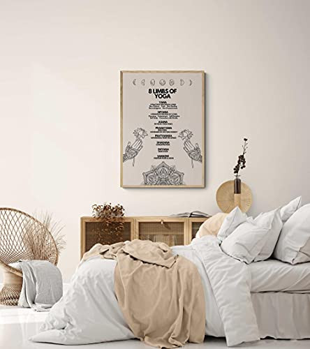 MG Global 8 Limbs of Yoga Printable- Ashtanga Yoga Philosophy Meditation Home Practice- Zen Mandala Gift for Friends Family - Unframed Yoga Wall Art