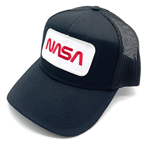 Infinite Hats NASA Hat Patch Mesh Adjustable Baseball Cap -Black-
