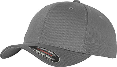 Flexfit Unisex's Wooly Combed Baseball Cap- Grey- L/XL