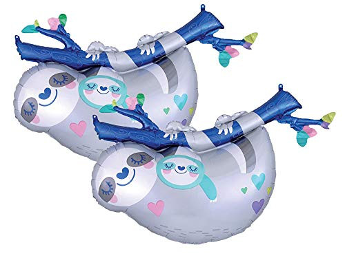 Set of 2 Lovable Mommy And Baby Sloth Jumbo 36inch Foil Party Balloons Set of 2 Lovable Mommy And Baby Sloth Jumbo 36inch Foil Party Balloons