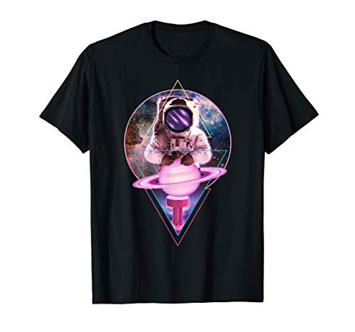 Astronaut Saturn Spinning - Aesthetic Vaporwave Space Art T-Shirt Astronaut Saturn Spinning - Aesthetic Vaporwave Space Art T-Shirt