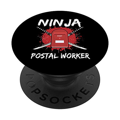 Vintage Ninja Postal Worker Mailbox Mailman Mail Service PopSockets Grip and Stand for Phones and Tablets