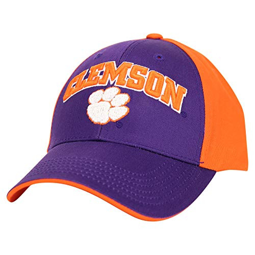 NCAA Adult Baseball Cap- Adjustable Hat -Clemson Tigers -2-Tone Purple/Orange--