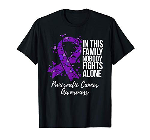 Family Support Pancreatic Cancer Awareness T-Shirt Family Support Pancreatic Cancer Awareness T-Shirt