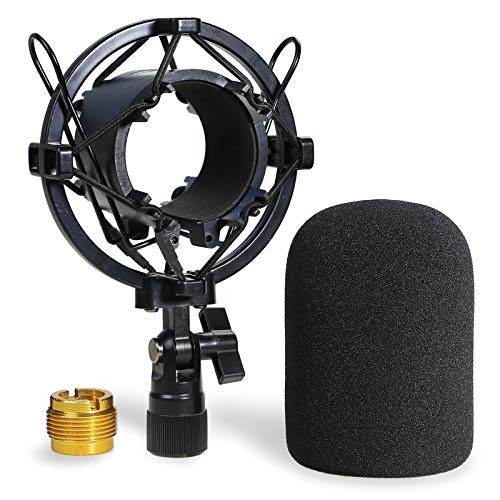 SUNMON AT2020 Shock Mount with Windscreen- Shock Mount Stand with Foam Pop Filter for Audio Technica AT2020 AT2035 AT4040 AT2020USB ATR2500x Condenser Micphone SUNMON AT2020 Shock Mount with Windscreen- Shock Mount Stand with Foam Pop Filter for Audio Technica AT2020 AT2035 AT4040 AT2020USB ATR2500x Condenser Micphone