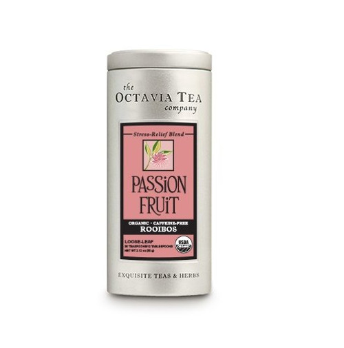 Octavia Tea Passion Fruit (Organic, Caffeine-Free Red Tea/Rooibos) Loose Tea, 2.12 Ounce Tin Octavia Tea Passion Fruit (Organic, Caffeine-Free Red Tea/Rooibos) Loose Tea, 2.12 Ounce Tin