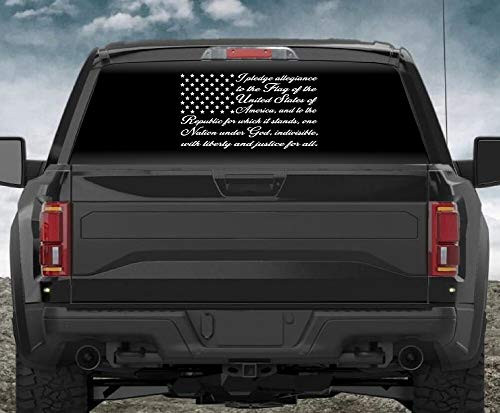 Noizy Graphics 20inch I Pledge Allegiance 1 American Flag Car Sticker Truck Window Vinyl Decal Color- Purple