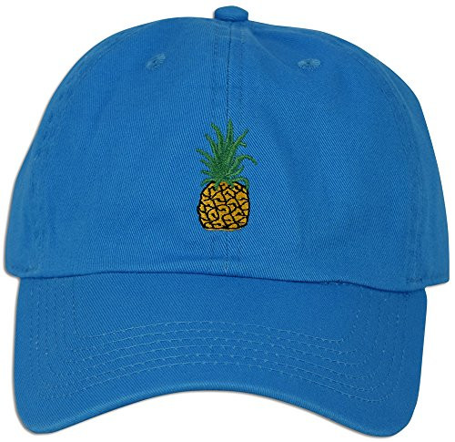 Pineapple Embroidery Dad Hat Baseball Cap Polo Style Unconstructed -Turquoise-