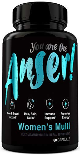 Multivitamin for Women for Immune Support - Promotes Energy with All B Vitamins - Hair- Skin  and  Nail Support - Digestive Blend for Stomach Comfort - 30 Servings - Once Daily Anser by Tia Mowry