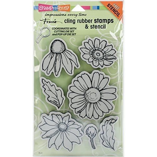 Stampendous CRS5082 Cling Stamps & Stencil Set-Daisy Mix