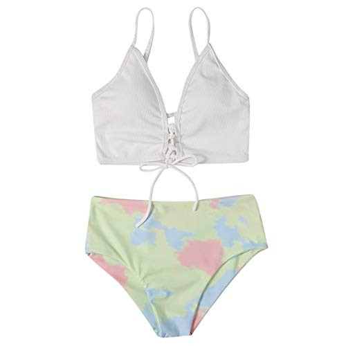 Womens Striped Push Up High Cut Bikini Swimsuit Hight Waist Halter Bikini Set Two Piece Swimsuit Bathing Suit Orange