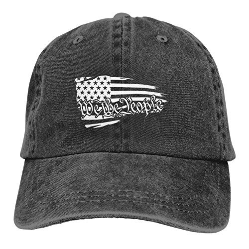 Cellova We The People Hat-Adjustable Baseball Cap Unisex Washable Cotton Trucker Cap Dad Hat Black