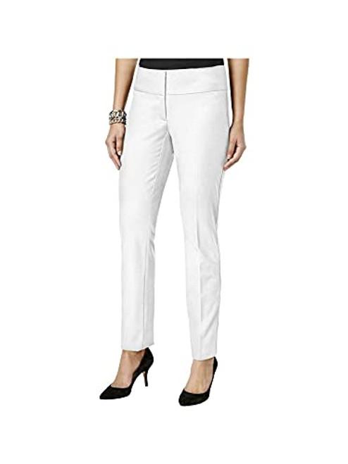 Alfani Womens Slim Straight Leg Dress Pants White 16 Alfani Womens Slim Straight Leg Dress Pants White 16