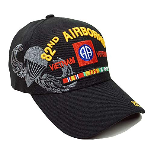US Military 82nd 101st 173rd Airborne Official Licensed Veteran Baseball Cap -82nd Airborne Vietnam Veteran- Black- US Military 82nd 101st 173rd Airborne Official Licensed Veteran Baseball Cap -82nd Airborne Vietnam Veteran- Black-