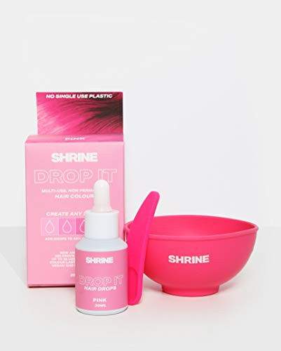 Shrine Drop It - Pink Hair Dye Kit - Semi-Permanent Hair Color | Create Any Shade From Pastel to Vibrant | 200 Drops Per Bottle | Multi-Use- Vegan  and  Cruelty Free