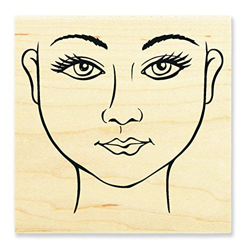 STAMPENDOUS Wood Rubber Stamp, Beauty Face  