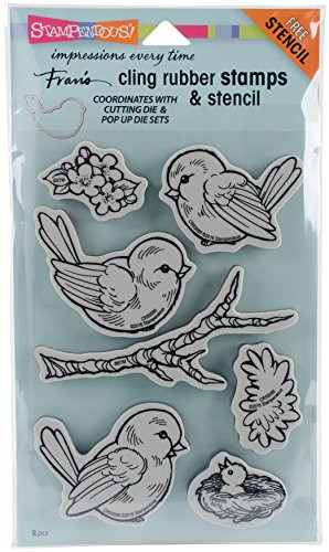 STAMPENDOUS Cling Spring Tweets Stamps W/Template