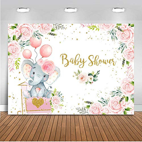 Mocsicka Elephant Baby Shower Backdrop Pink Floral Mailbox Girl Elephant Party Photo Backdrops Elephant Cake Table Decorations Photography Background -7x5ft- Mocsicka Elephant Baby Shower Backdrop Pink Floral Mailbox Girl Elephant Party Photo Backdrops Elephant Cake Table Decorations Photography Background -7x5ft-