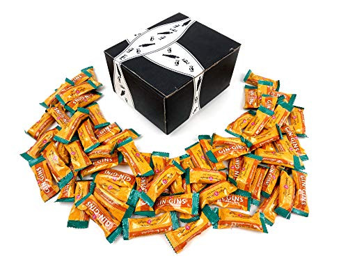 The Ginger People Gin Gins Spicy Turmeric Chewy Ginger Candy- 1 lb Bag in a BlackTie Box