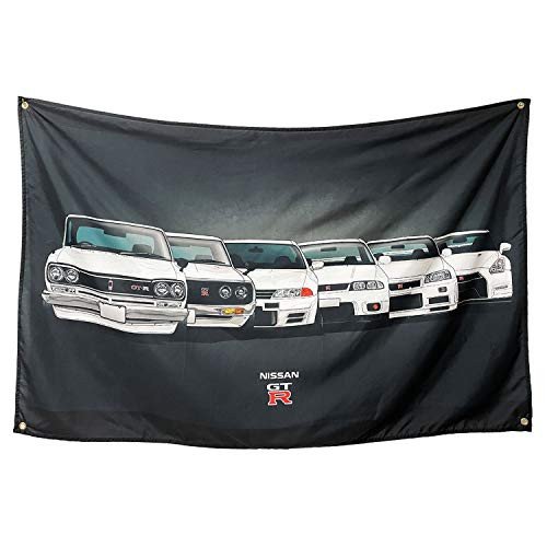 AGUIFLGS GTR Car Flag 3x5 Ft Banner with Brass Grommets 210D Vivd Color Flag