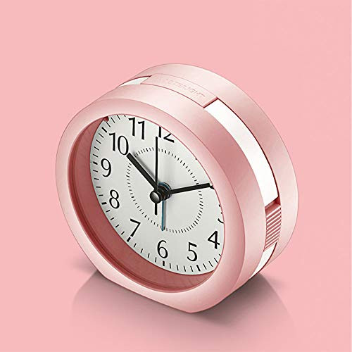 Analog Alarm Clock- 4 inch Super Silent Non Ticking Small Clock with Snooze and Night Light- Battery Operated Travel Alarm Clock- Simply Design- for Bedroom- Bedside- Desk-Pink- Analog Alarm Clock- 4 inch Super Silent Non Ticking Small Clock with Snooze and Night Light- Battery Operated Travel Alarm Clock- Simply Design- for Bedroom- Bedside- Desk-Pink-