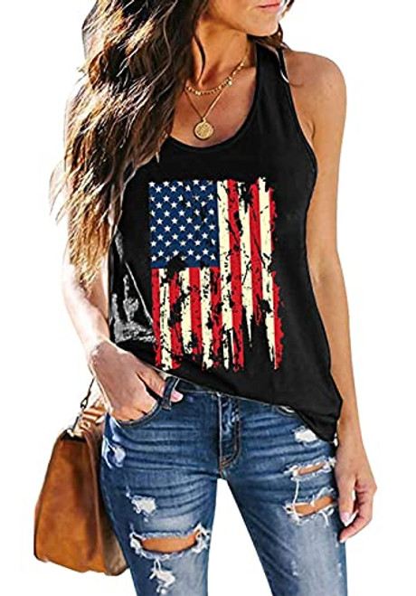 USA Flag Tank Women 4th of July USA Sleeveless Shirt Vintage Graphic Patriotic Shirt Vest Summer Casual Racerback Top Black USA Flag Tank Women 4th of July USA Sleeveless Shirt Vintage Graphic Patriotic Shirt Vest Summer Casual Racerback Top Black