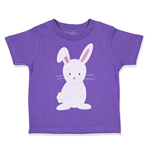 Custom Toddler T-Shirt Easter Bunny White 3 Cotton Boy  and  Girl Clothes Funny Graphic Tee Purple Design Only 3T