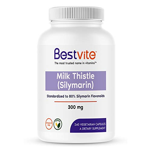 Milk Thistle 300mg -240 Vegetarian Capsules- - Standardized to 80 percent Silymarin Flavonoids - No Stearates