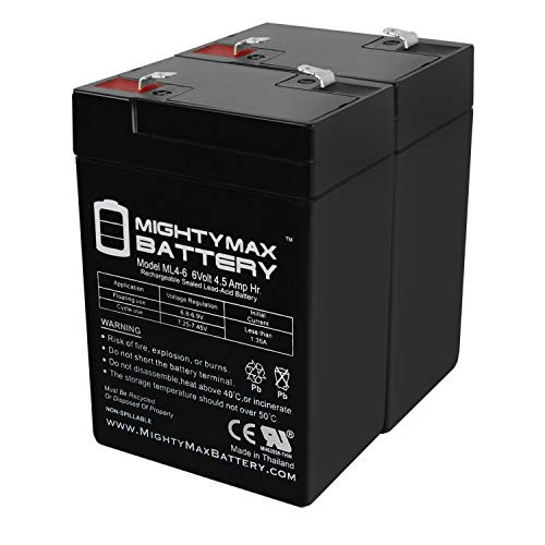 Mighty Max Battery ML4-6 - 6V 4.5AH Replacement Battery for YT-645 with F1 Terminal - 2 Pack Brand Product Mighty Max Battery ML4-6 - 6V 4.5AH Replacement Battery for YT-645 with F1 Terminal - 2 Pack Brand Product